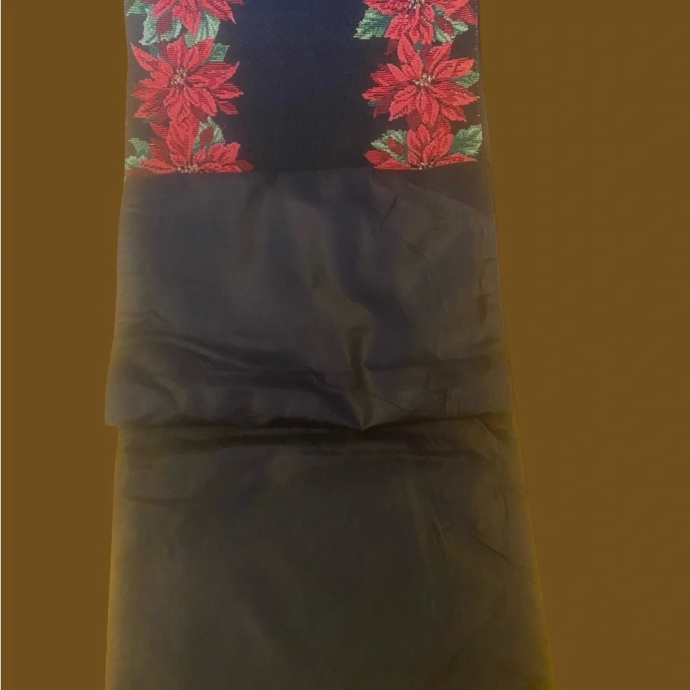 Festive Poinsettia Table Runner